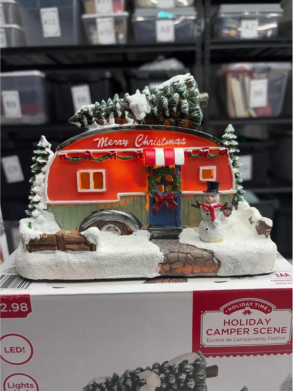 Holiday Time LED Christmas Camper Scene Decoration Lights Up